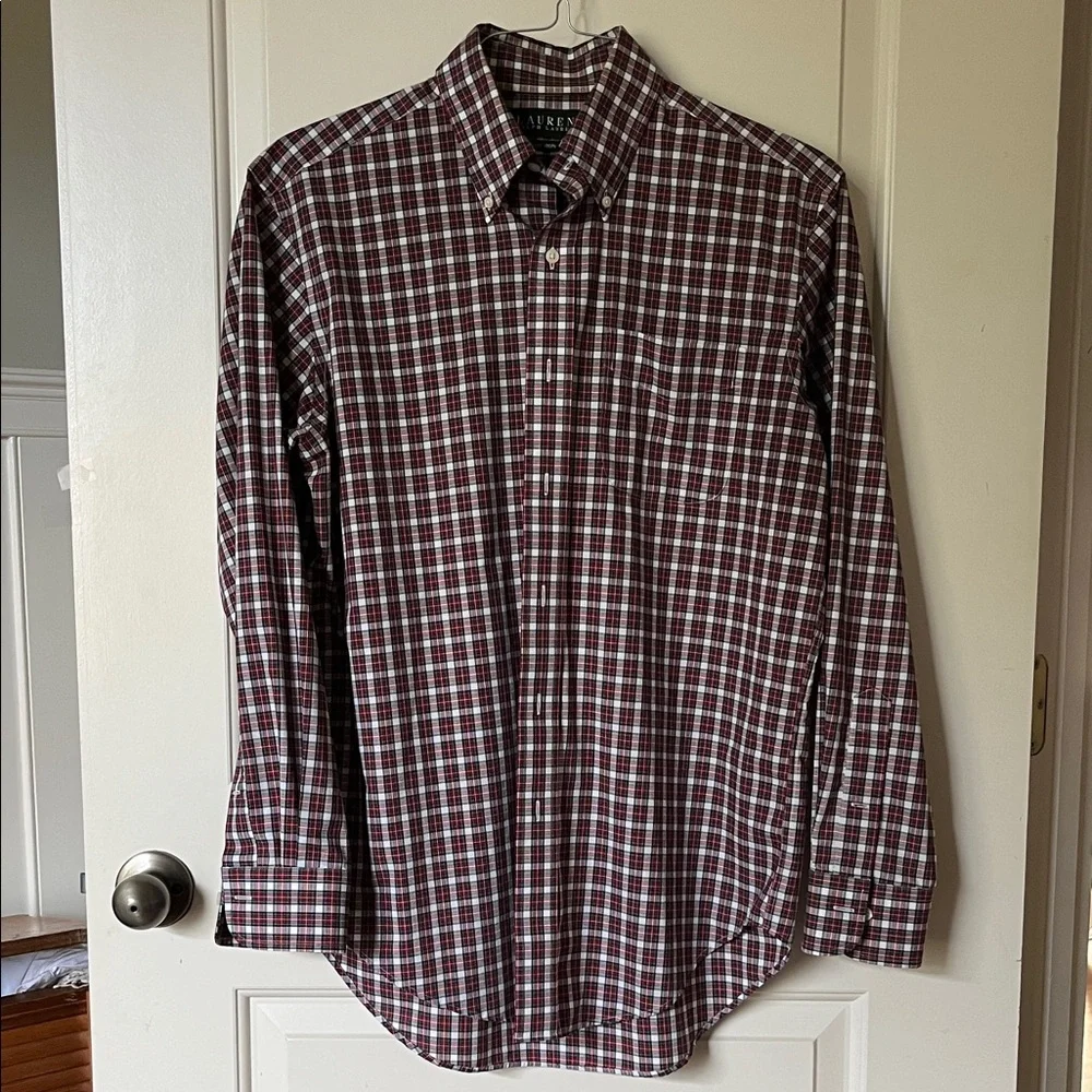 Lauren Ralph Lauren Men's Casual Red Plaid Shirt No Iron 15 32